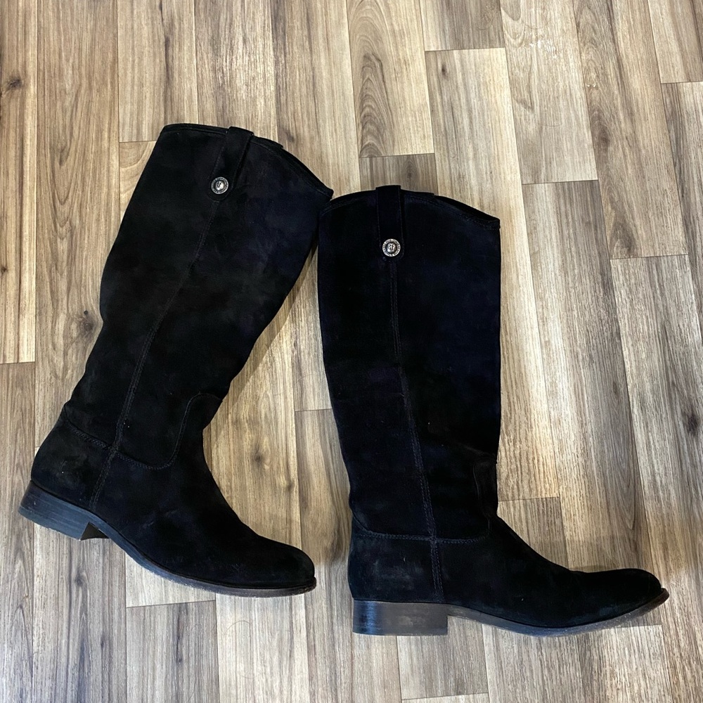 Frye Black Suede Boots 9B